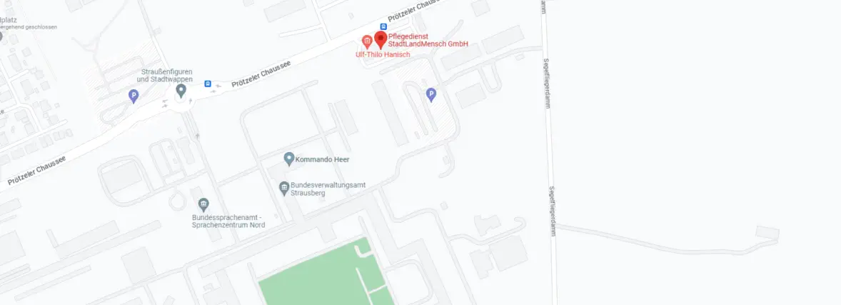 Google Maps Karte mit markierten Standort des Unternehmens.