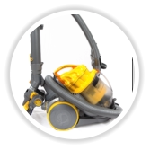 Ein gelber Staubsauger